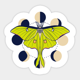 Celestial moon moth Sticker